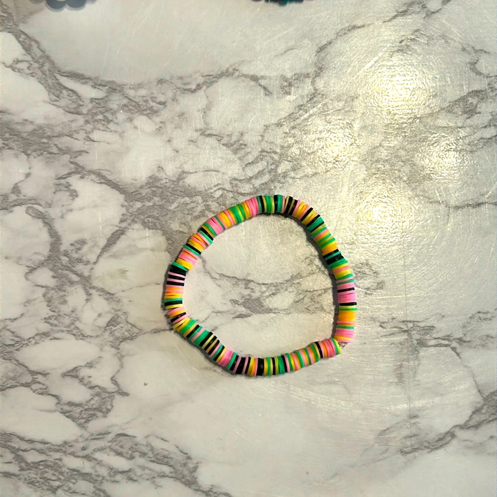 Neon clay bead bracelet